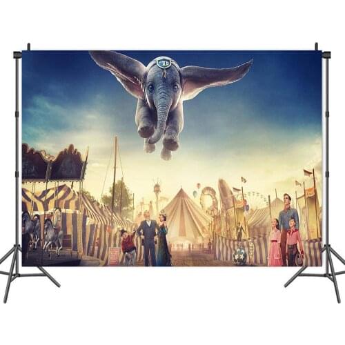 Blue Sky Elephant Photography Photo Flying Backdrop Family Room Decoration Picture Child Custom Birthday Party Vinyl Background
