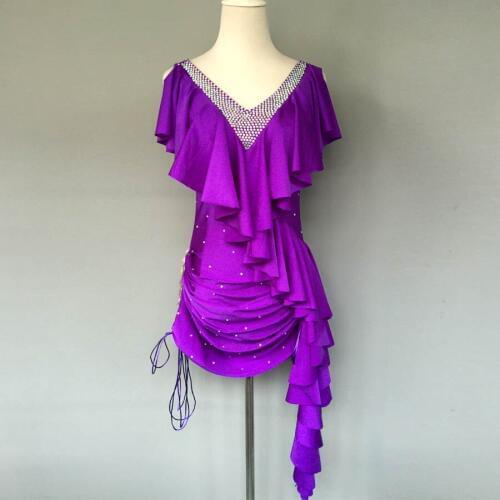 New style latin dance costume sexy spandex stones latin dance dress for women latin dance competition dresses A44 S-4XL