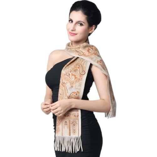 Women Utumn Winter Cashmere Scarf Printing Palace Retro Lengthened Gift Box With Extra Thickness