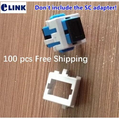 100 pcs SC clip for AMP fiber optic plastic white color network face plate free shipping factory ELINK