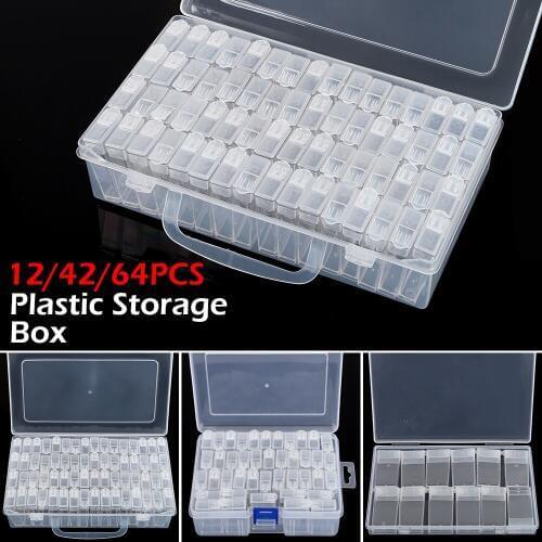 12/64/128/pcs Diamond Beads Storage Box Painting Tool Embroidery Accessories Plastic Bottles Rhinestone Container Case