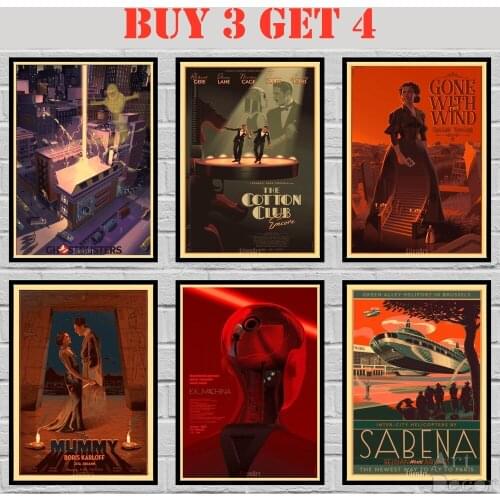 35 Designs Laurent Durieux Art Work Kraft paper Movie Poster Home Decal Art Painting Funny Wall Sticker 1 42X30cm