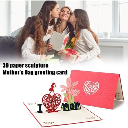 3D Mothers Day Pops Up Cards Beautiful Flowers Card Anniversary Gifts Card Thank Greeting Card For Mother NIN668