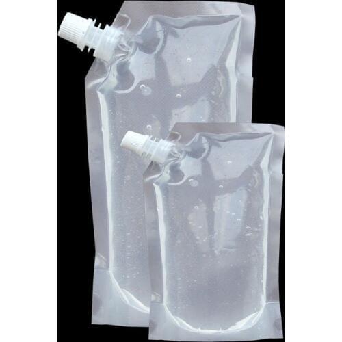 500Pcs/Lot Blank Transparent Clear Drink Packaging Bag Plastic Spout Bag Package Pouches For Juice DIY Beverage Liquid ZA4192