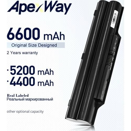 ApexWay 4400MaH battery BP250 FPCBP250 FPCBP250AP for Fujitsu LifeBook AH531 A531 A530 AH530 LH52/C LH520 LH530 PH521 CP477891