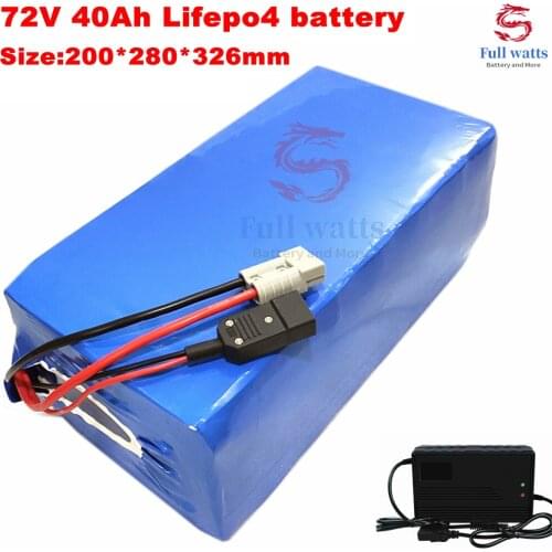 72V 40Ah Lifepo4 Battery with BMS for Electric Motorcycle Scooter E-bike Balance Car EV Energy Storage + 5A Charger