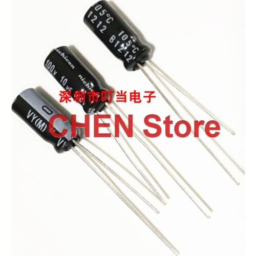 20PCS/50PCS NICHICON VY 100V10UF 5X11MM Aluminum Electrolytic Capacitor vy 10uF/100v 105 degrees 10uf 100v 63V