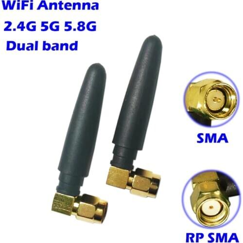 WiFi Antenna 2.4GHz/5.8GHz Dual Band 3dbi RPSMA/SMA Connector Aeria for PCI Network Card USB Adapter Hotspot Zigbee AP Bluetooth