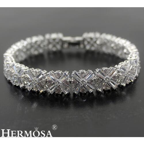 2 Colors Shiny White Purple Snowflake Style Hermosa Jewelry Bracelet 18cm Pretty Women Holiday Birthday Party Gift
