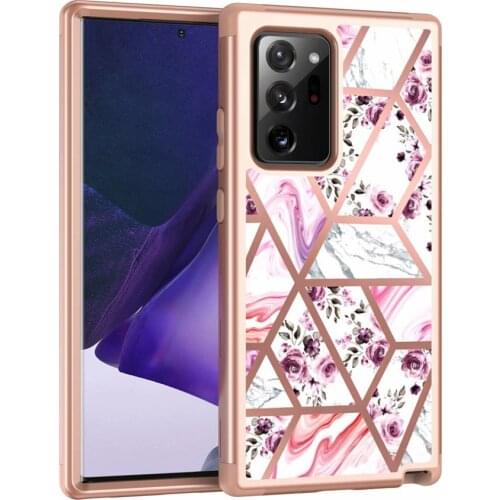 For Galaxy Note 20 Ultra Cases,Bling plating Marble Full Body Shockproof Protective Case Fit Samsung Galaxy Note 20 Cover