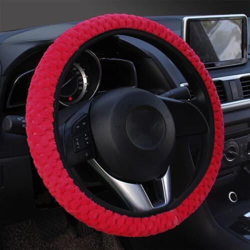 2019 2019 New Universal Car Steering Wheel Covers Winter Plush Soft Warm Covers Car Interior Accessories