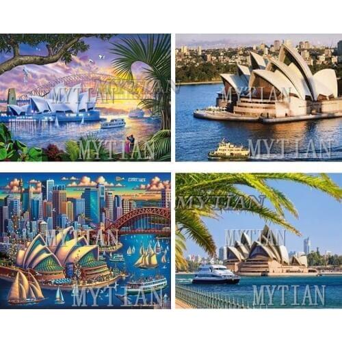 DIY Diamond Painting Cross Stitch Sydney Opera House Landscape Decoration Home Full Square/round Pattern artwork Craft