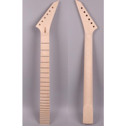 Diy Electric guitar neck 24 fret 25.5"inch Maple+maple Fretboard Locking Nut Unfinished