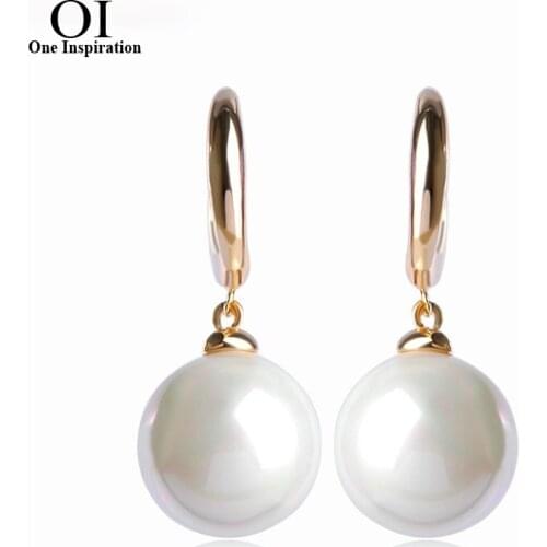 OI Exquisite Simulated Pearl Earring For Women Gold Color Ear Cuff Copper Brinco Mujer Perlas Oorbellen Wedding Bijuterias