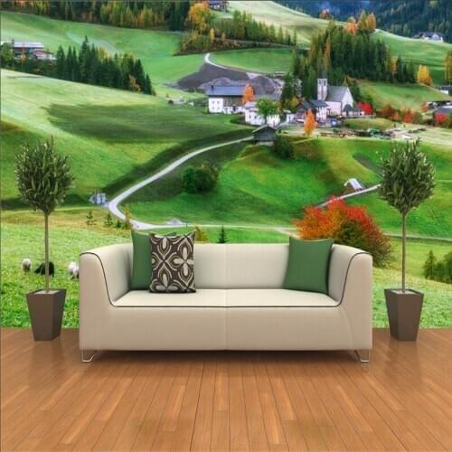 Europe Travel Sacred Place Italy Pasture 3D Photo Wallpaper Idyllic Village Landscape Mural Living Room Bedroom Wall Paper 3D