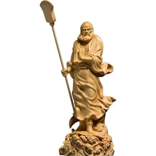 15/20CM Zen dharma master figure sculpture wood carving home accessories Chinese living room crafts Buddha ornaments