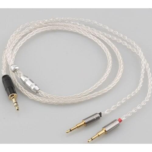 HiFi 3.5mm Stereo 8core Silver Plated Headphone Upgrade Cable for Audioquest Nighthawk/Nightowl Oppo PM-1 PM-2