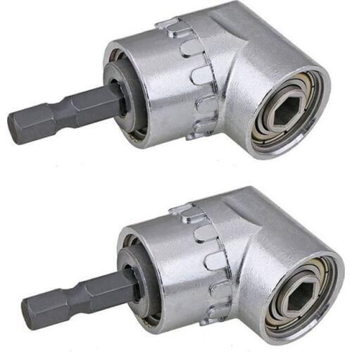 HLZS-2PCS Right Angle Drill,105 Degree Multifunction Right Angle Driver with 1/4inch Hex Bit Socket Screwdriver Holder Adapter