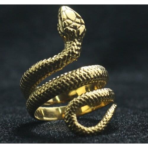 Unisex 316L Stainless Steel Snake Ring