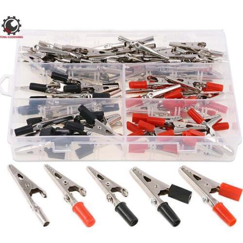 Metal Alligator Clips Crocodile Electrical Test Clamps Spring Clamps test line Crocodile Clip for Laboratory Testing 60Pcs