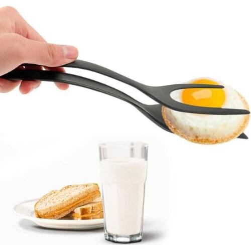 Multifunctional 2in1 Non-Stick Fried Egg Turner Bread Steak Pizza Flip Cooking Tongs Gadgets Kitchen Tool Utensils Spatula Tools
