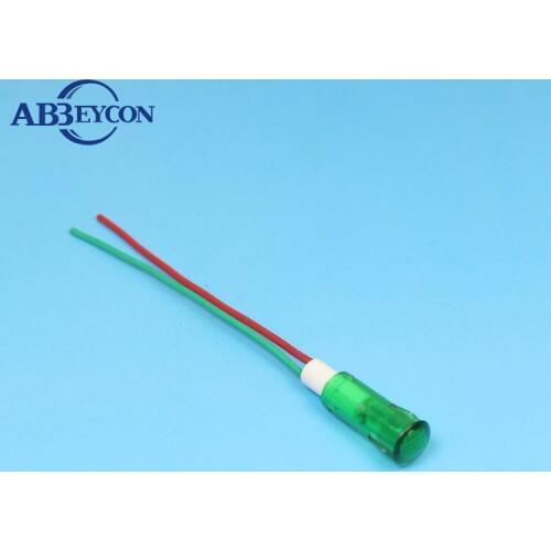 ZS65 mounting hole 8mm Plastic material green color 12v panel mount 2.1v pilot light