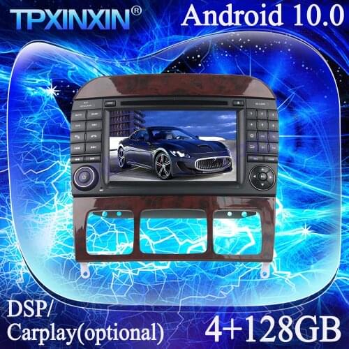 Android 10 Carplay 4+128G For Benz S-Class W220/S280/S320/S350 Multimedia Player Tape Recorder GPS Navi Auto Radio Head Unit DSP