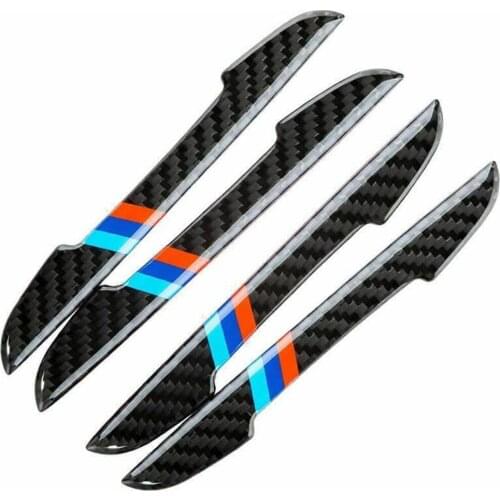 4pcs Carbon Fiber Car Accessories Door Scratch Bumper Scuff Trim Stickers For M3 M5 E36 E46 E60 E90 E92 for BMW X1 F48 X3 X5 X6