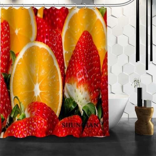 New Arrival Oranges Shower Curtain Polyester Fabric Printing Bathroom Curtain Waterproof Bathroom Products With Hook