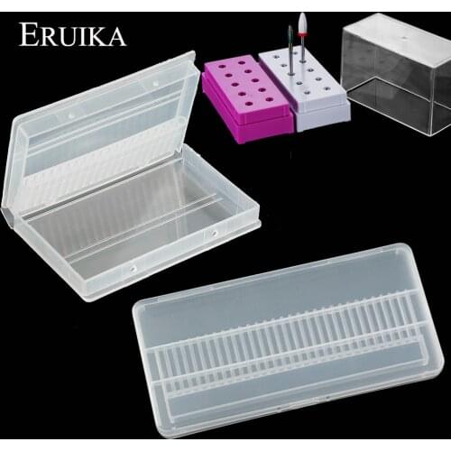 1PCS 6/7/10/20/30 Holes Acrylic Nail Drill Bit Box Plastic Stand Container for 3/32" Bits Drill Display Exhibition Accessory