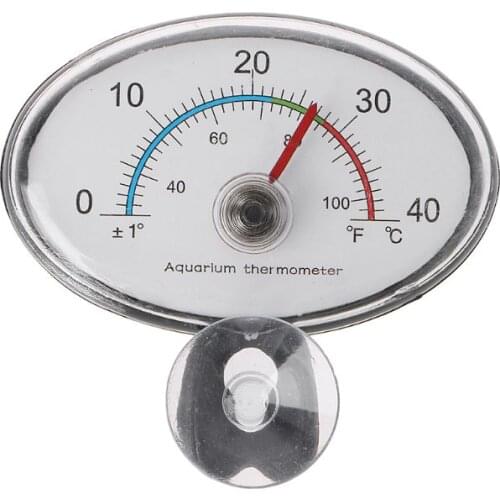 Aquarium Thermometer Pointer Fish Tank Temperature Dial Submersible Suction Cup