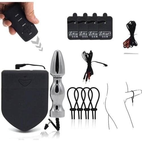 Electric Shock Kit Massage Pad Anal Plug Speculum Penis Rings Extender Medical Themed Toys,Electro Stimulate Sex Toys For Men