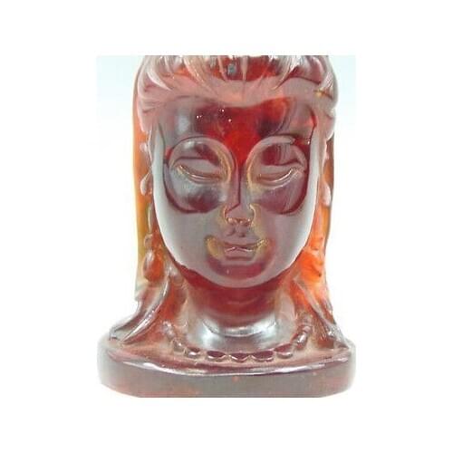 Elaborado a mano de resina tallada realista Kwan-Yin cabeza y estatua favorable de Buda