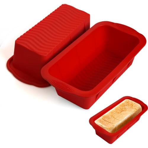 Silicone Cake Mold Rectangle Pan Bakeware Moulds Bread Toast Candy Mold Form Bakeware Baking Dishes Pastry Tools Loaf Pans