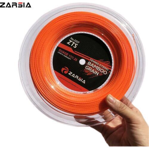 2018 ZARSIA Bamboo polyester tennis strings POLY tennis racket strings 200m spinning Tennis strings 1.25mm 17G (orange)