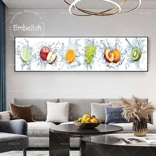 Embelish Fresh Fruits Water Splashing Home Decor Wall Posters Kitchen Canvas Paintings Living Room Artworks Resturant Artworks