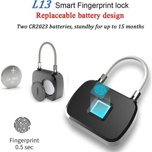 L13 Fingerprint Lock Anti Theft Security Padlock Smart Keyless Quick Unlock Door Lock For Travel Suitcase Bicycle Luggage Drawer
