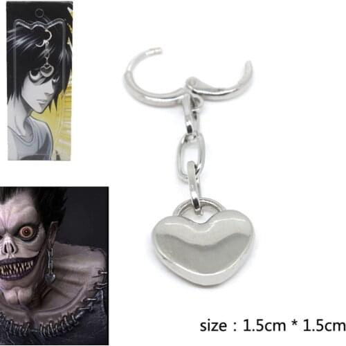 1PCS/1Pair Death Note Drop Earrings Women Heart High Quality Cosplay Mens Cartoon Alloy Earring Fashion Pendant Earrings