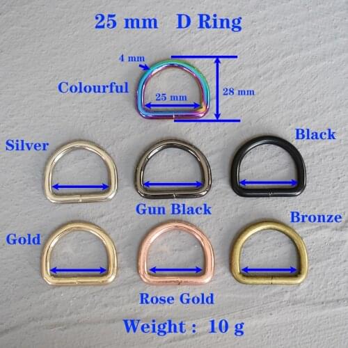 1 Pcs 25mm High Quality Metal D Ring Buckle for Webbing Backpack Bag Parts Leather Craft Strap Belt Purse Pet Collar 25-D