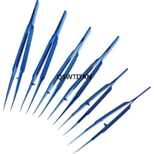 10.5cm Titanium Round Handle Eyelid Tweezers Platform double eyelid tool fine tissue forceps Ophthalmic Instruments
