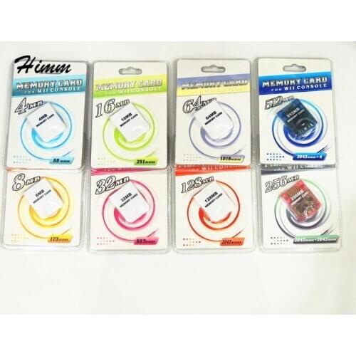 10pcs/lot Hot Sale 4M 8M 16M 32M 64M128MB 256M 512M Memory Storage Card Saver For Nintendo For Wii For GameCube For Xmas Gift