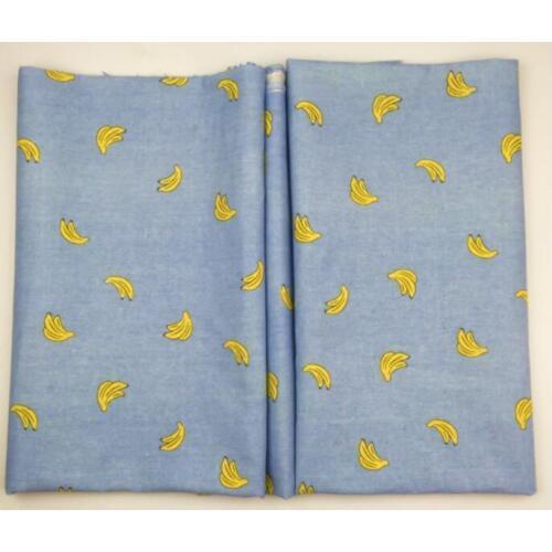 145cm X 50 cm wholesale blue banana printed cotton linen fabric for curtains/luggage/sofa/decorative cloth/tablecloth