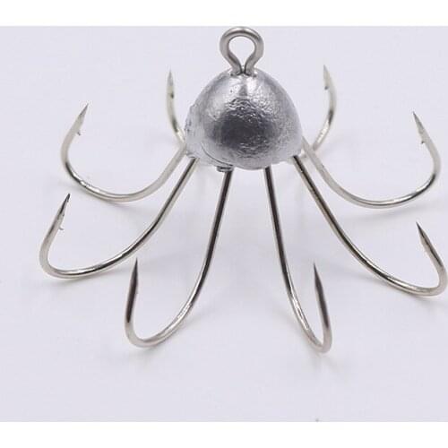 3pcs Fishing Hooks Jig Octagonal Fishing Hooks High Carbon Steel Squid Octopus Anchor Hook Fishing Gear Tool Accessories