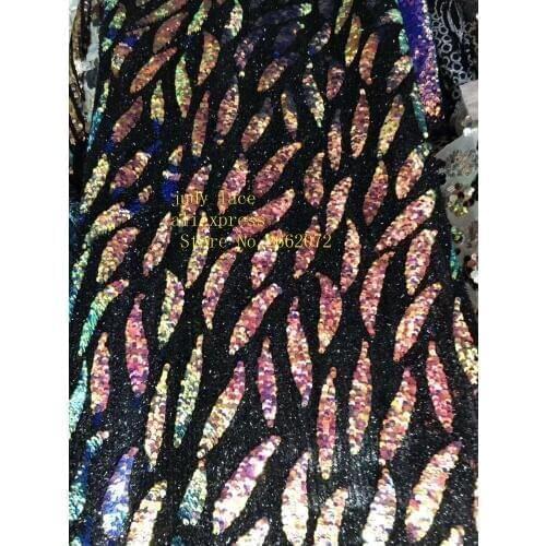 5yards/bag 4 color embroidery sequined fish scale pattern Mosaic effect fabric used for wedding dress stage HS27