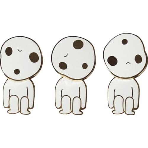 Kodama Brooch for Studio Ghibli Princess Mononoke Spirited Away Spirits Totoro Kawaii Gift
