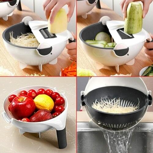 Household Multifunction Vegetable Cutting Washing Slicer Potato Slicer Carrot Grater Kitchen Tools Fruits Cutter with Drainage