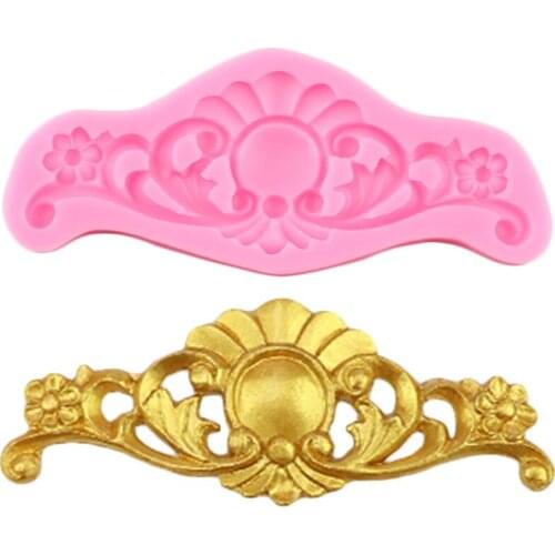 Flower Relief Silicone Mold European Baroque Cake Border Fondant Molds Chocolate Cake Decorating Tools Candy Resin Clay Moulds