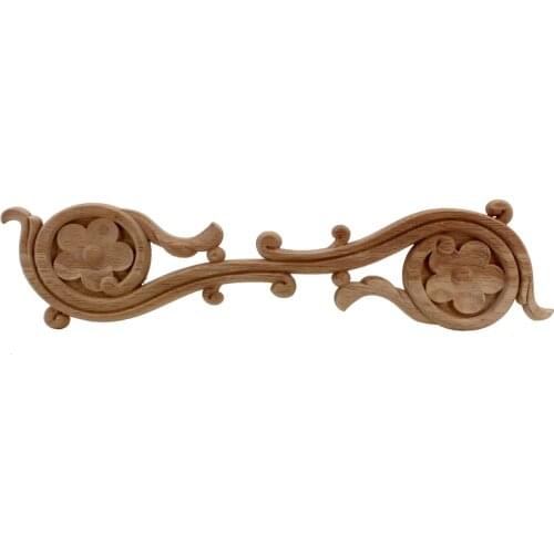 VZLX Wood Applique,European Trim,decorative Decals, Door And Table Decorated With Carved Wiring Angle Flower Diy Home Decoration