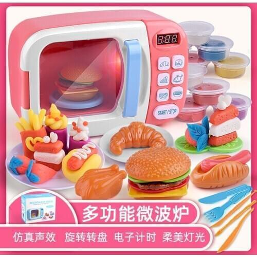 Childrens home microwave oven toys creative simulation rotating electric oven girls cooking kitchen toys