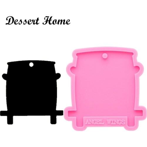 DY0139 Liquid silicone Drum shape mold for DIY uv expoxy resin pendant necklace lanugo Keychain mould jewelry making tools